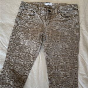 Free People Women's Skinny Beautiful Textured Jeans in Pale Golden Brown  27 US